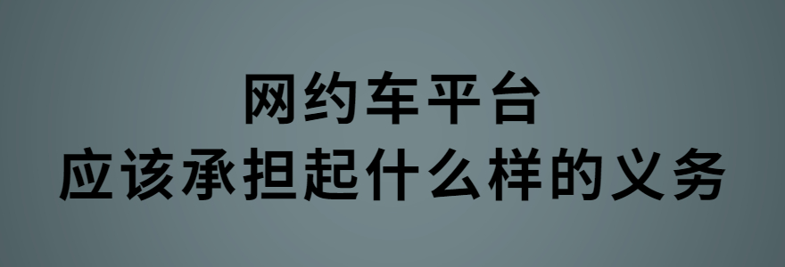 網約車平臺應該承擔起什么樣的義務、怎樣承擔才能夠滿足安全保障的需要？